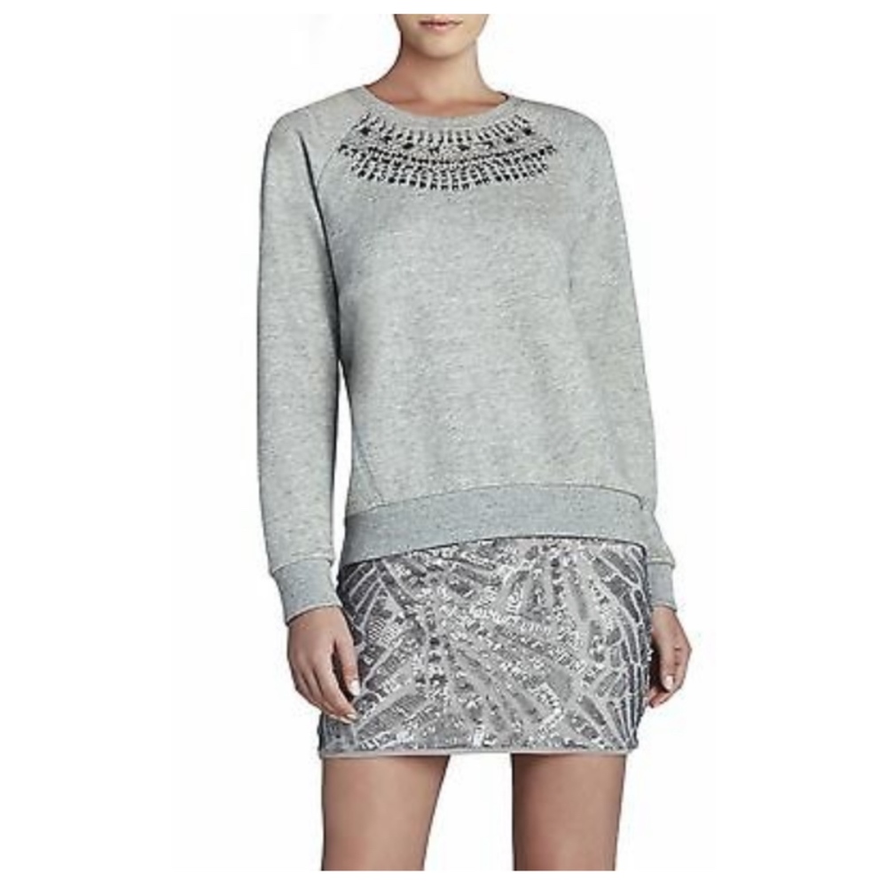 BCBG MAXAZRIA Asten Bead Embellished Sweater